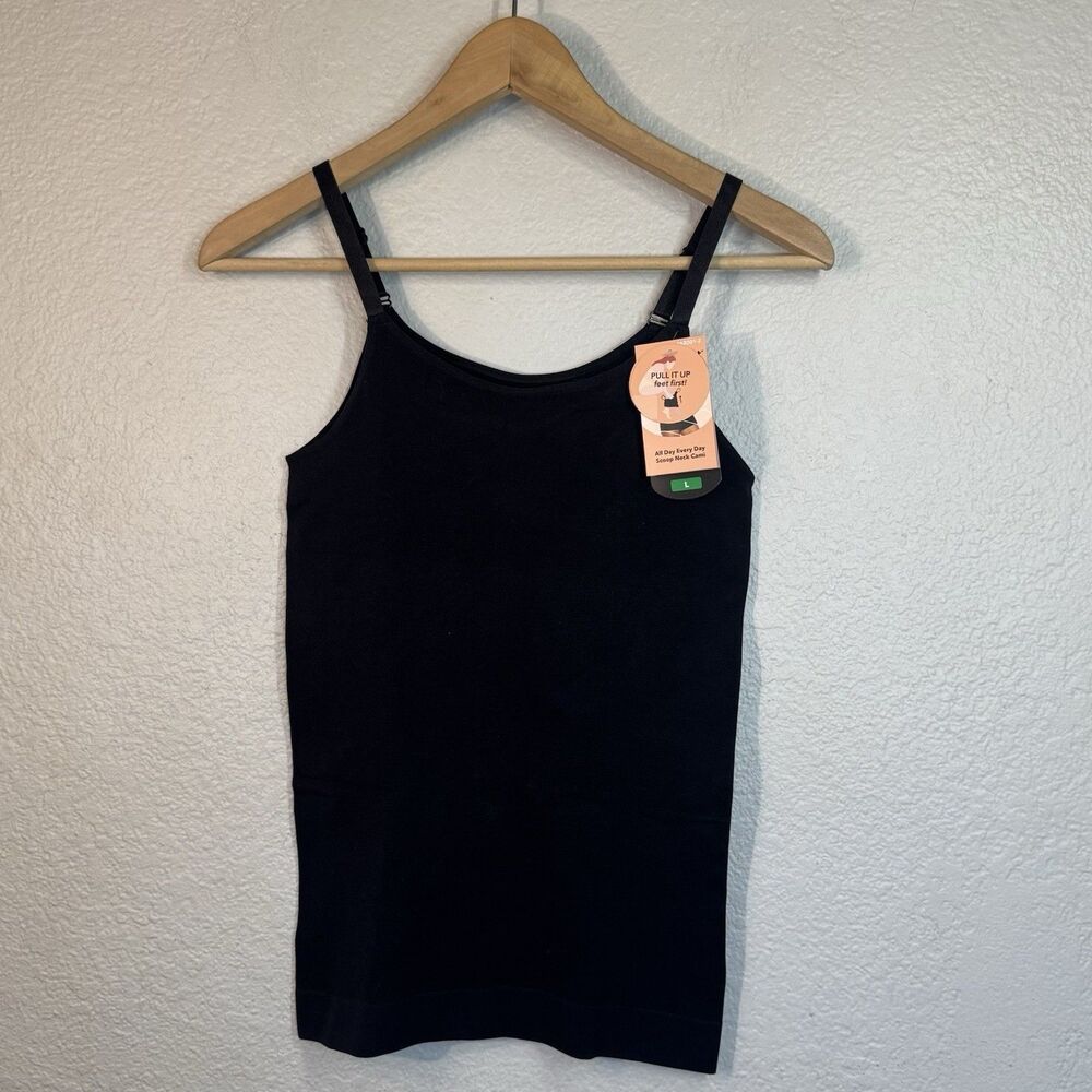 Shapermint Cami Black Shapewear Tank All Day Every Day Scoop Neck 62001 Women L